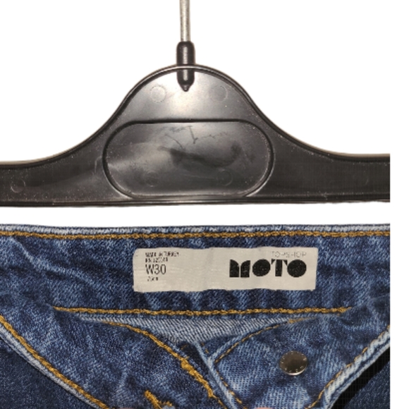 Top Shop Moto  Button Down Denim Skirt - Picture 5 of 8
